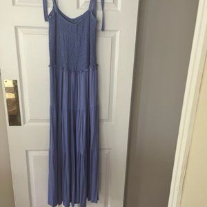 LASCANA BLUE SMOCKED TIERED MAXI DRESS